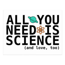 Todo lo que usted necesita es ciencia (y el amor,  tarjeta postal