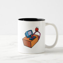 todo observa al monstruo del ordenador del techie tazas