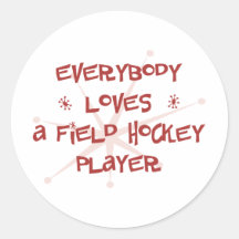 Todos ama a un jugador de hockey hierba etiqueta