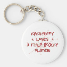 Todos ama a un jugador de hockey hierba llaveros personalizados