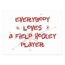 Todos ama a un jugador de hockey hierba tarjetas postales