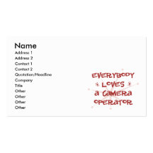 Todos ama a un operador de la cámara tarjetas personales
