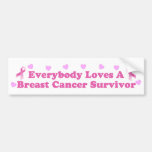 Todos ama a un superviviente del cáncer de pecho etiqueta de parachoque