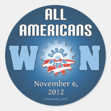 Todos los americanos ganados el 6 de noviembre de  etiquetas redondas