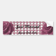 "Todos los corazones y rosas " pegatina para el pa Pegatina De Parachoque