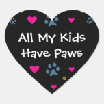 Todos mis Niño-Niños tienen patas Pegatina Corazón
