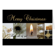 todos nosotros christm negro del oro de las Felice Felicitacion