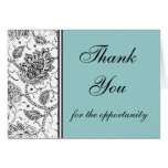 Toile azul le agradece carda, personalizado felicitaciones