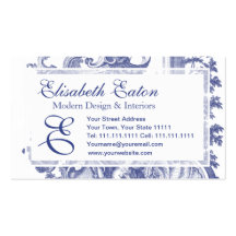 Toile barroco francés azul elegante tarjetas de visita