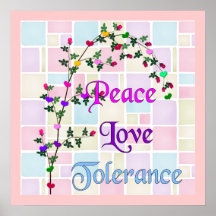 Tolerancia del amor de la paz impresiones