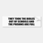 Tomaron las biblias extraescolares etiqueta de parachoque