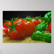 Tomates con yerbas frescas de cocina impresiones