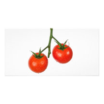 Tomates en una vid tarjetas personales con fotos