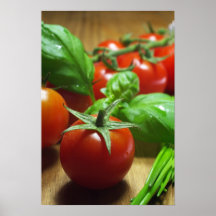 Tomates representación de yerba impresiones