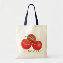 Tomates rojos regordetes bolsas de mano