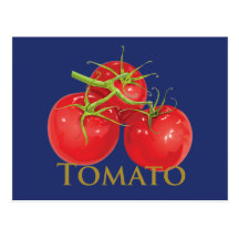Tomates rojos regordetes tarjeta postal