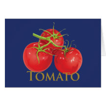 Tomates rojos regordetes tarjeton
