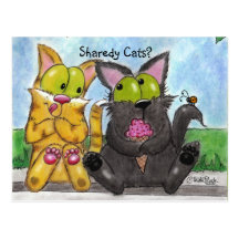 Tonto y gatos Tig-Sharedy Postal