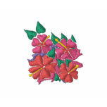 Top del arte: Hibisco bordado cortocircuito de Jua camisetas bordadas
