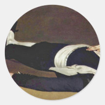 Toreador muerto de Manet Eduardo Pegatina Redonda