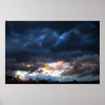 Tormenta de la puesta del sol posters