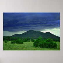 Tormenta sobre la montaña de la pizarra [impresión poster