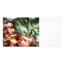 Torno del metal en submarino tarjeta fotografica  
