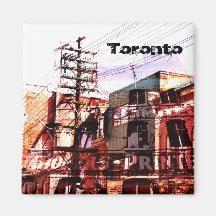 Toronto, collage artístico de la calle de la reina imanes de nevera
