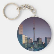 Toronto, por noche, Ontario, Canadá Llavero Personalizado