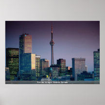 Toronto, por noche, Ontario, Canadá Poster