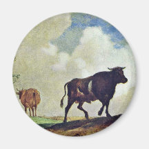 Toros y vacas del alfarero Paulus (la mejor calida Iman De Nevera