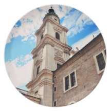 Torre de iglesia de Salzburg Plato De Comida
