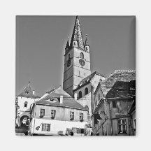 Torre de iglesia evangélica, Sibiu Imán Para Frigorífico