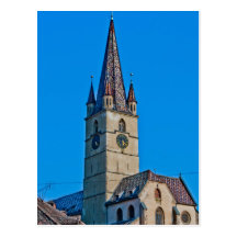 Torre de iglesia evangélica, Sibiu Tarjeta Postal