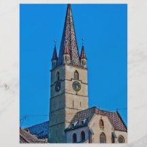Torre de iglesia evangélica, Sibiu Tarjetón