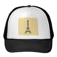 Torre Eiffel amarilla y negra de París Gorras De Camionero