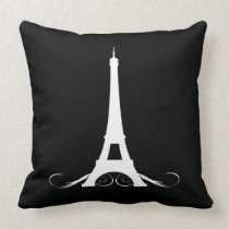 Torre Eiffel blanco y negro de París almohadas