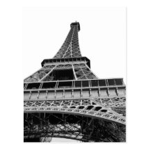 Torre Eiffel blanco y negro Postal