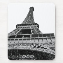 Torre Eiffel blanco y negro Tapete De Ratón