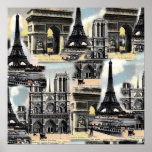 Torre Eiffel del collage del viaje de París del fr Impresiones