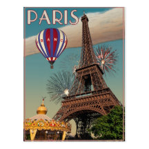 Torre Eiffel del vintage - 18x24 Tarjetas Postales