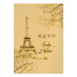 Torre Eiffel del vintage del rsvp de PixDezines +  Anuncio Personalizado