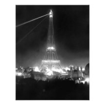 Torre Eiffel del vintage en la noche Invitacion Personalizada