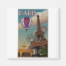 Torre Eiffel del vintage Imanes Para Frigoríficos