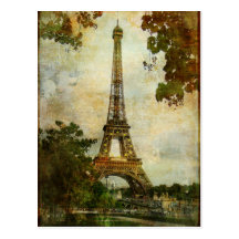 Torre Eiffel del vintage Postal