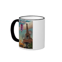 Torre Eiffel del vintage Tazas De Café