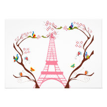 Torre Eiffel en la invitación de la primavera