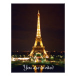 Torre Eiffel en la noche - color Invitacion Personalizada