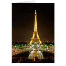 TORRE EIFFEL EN LA NOCHE TARJETAS