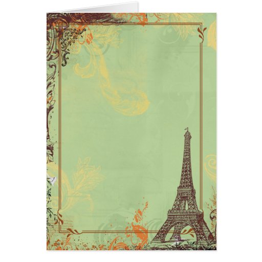 Torre Eiffel en verde Tarjetón